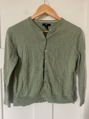 GAP Light Pistachio Green Button-Front Cardigan